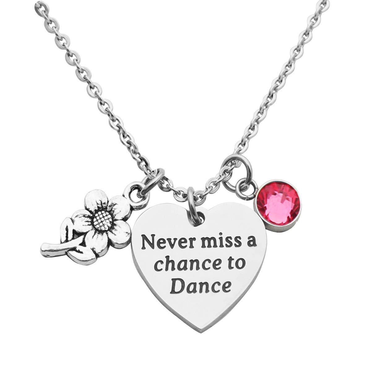 Eilygen Dancer Gift Dance Girl Necklace Never Miss a Chance to Dance Stainless Steel Necklace