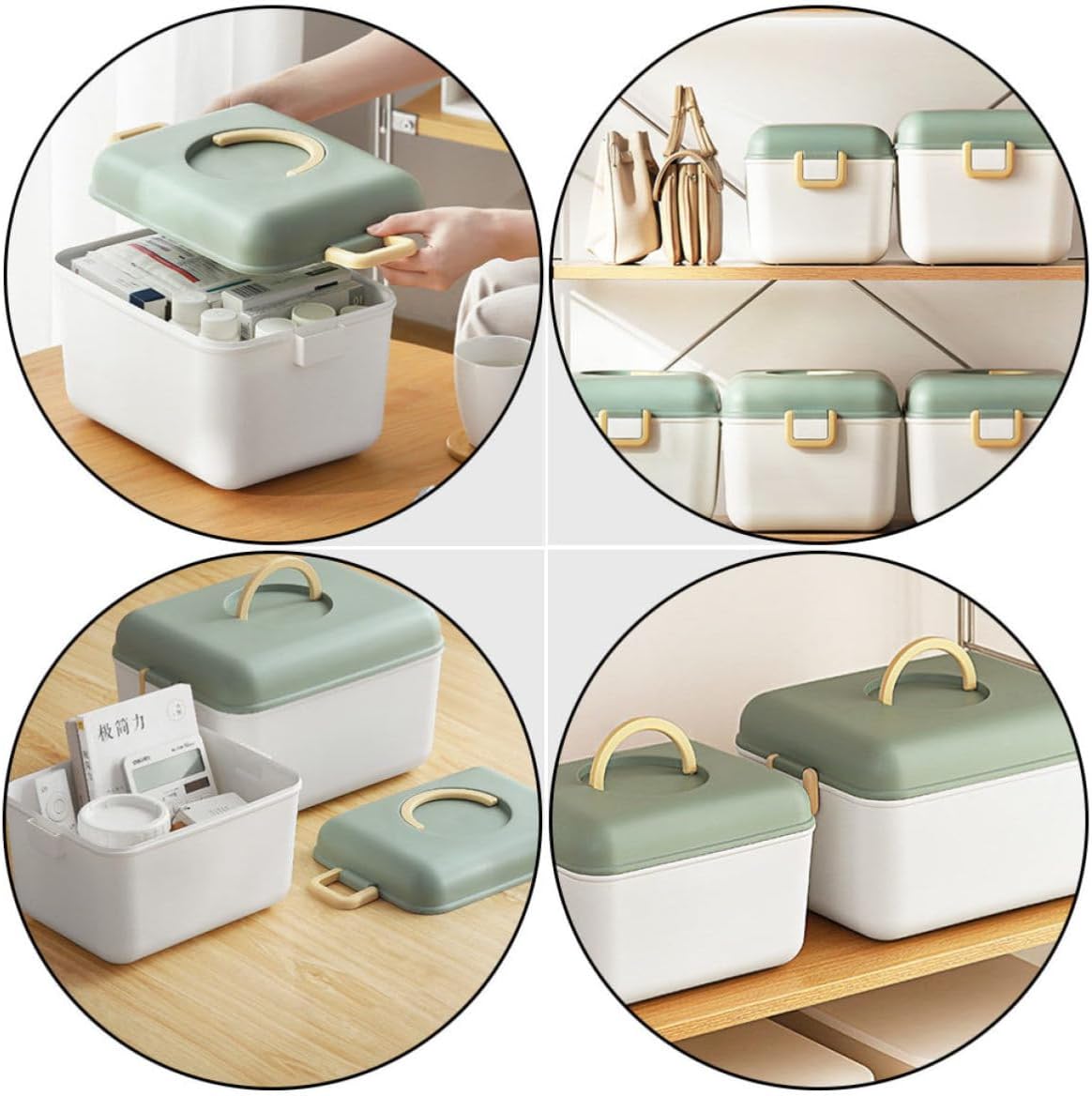 Toyvian Large Capacity Medicine Storage Box with Lid and Handle, Portable Pp Plastic Organizer for Tablets and Accessories, Easy to Carry Home or Business Trip Storage Solution image 3