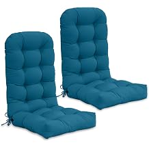EAGLE PEAK High Back Adirondack Chair Cushions, 5" Thick Non Slip Tufted Cushion for Outdoor Patio Rocking Chairs, 49x20x5 in, 2 Pack, Peacock Blue