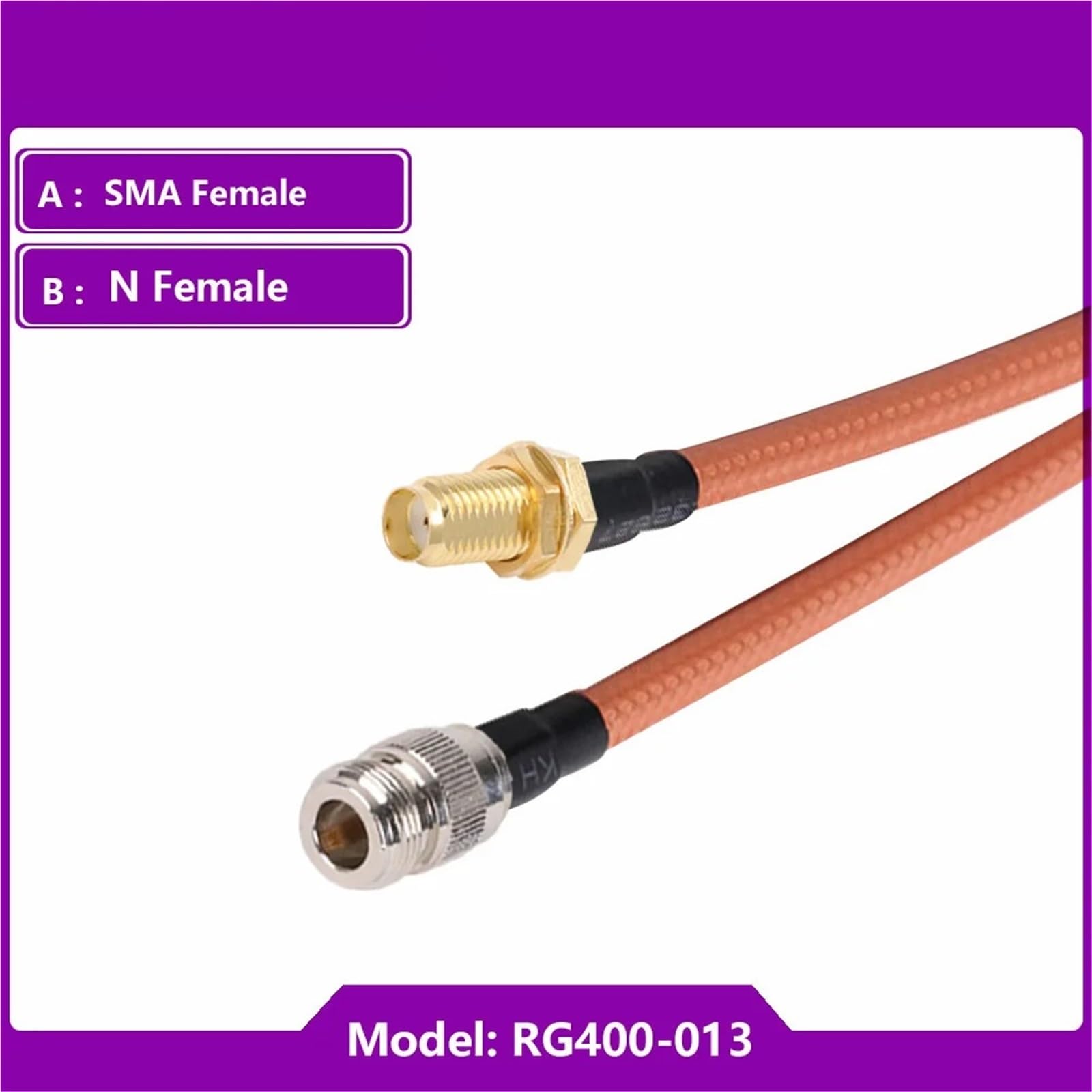 1 cavo coassiale RG400 SMA maschio a N maschio a bassa perdita RF Jumper Adapter - Opzioni di lunghezza da 15 cm a 20 m (SMA F a N F, 50 cm)