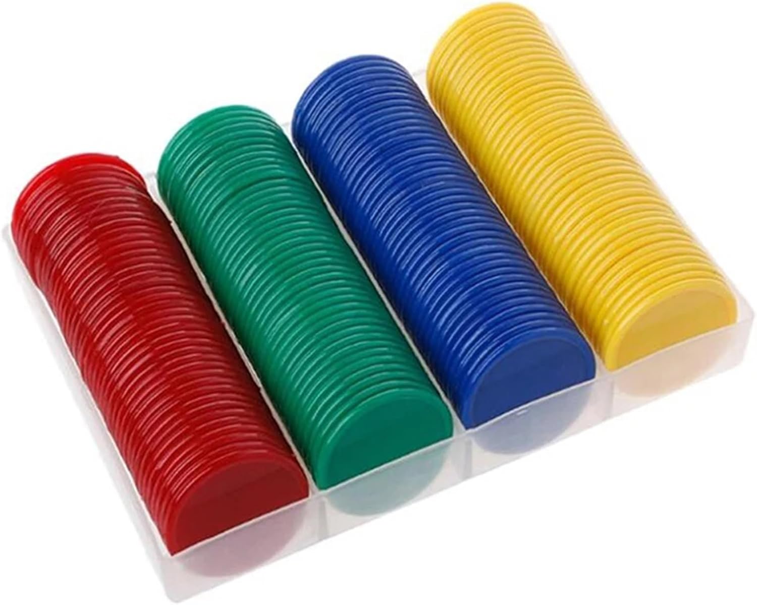 Plastic Poker Chips 160pcs Plastic Poker Chips 38mm Learning Counters Disks Chip Counting Discs Markers for Mahjong Game Tokens