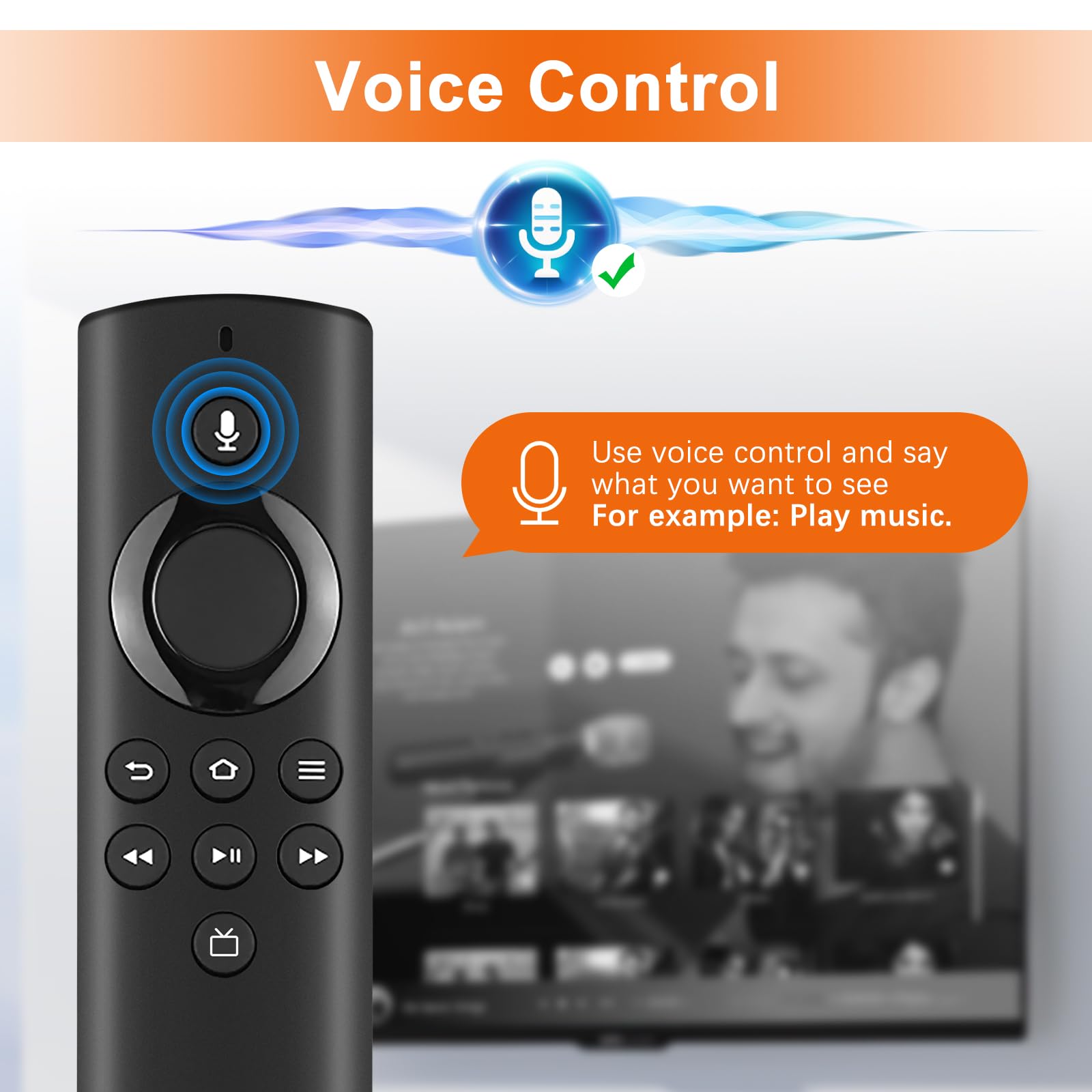 Telecomando Vocale Intelligente (2 Gen) per AMZ-Fire-TV-Stick (2nd Gen & 3rd Gen), Fires-TV-Lite & 4K & 4K Max, Fire-TV-Cube (2nd Gen & 3rd Gen)