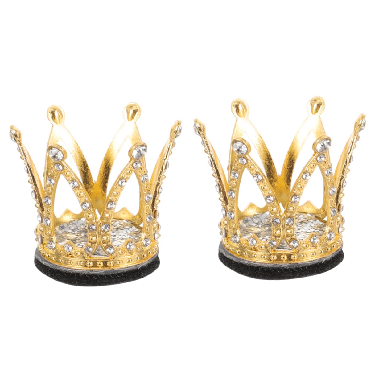 Corona de metal dorada para casco con gemas de imitación lujosas 8