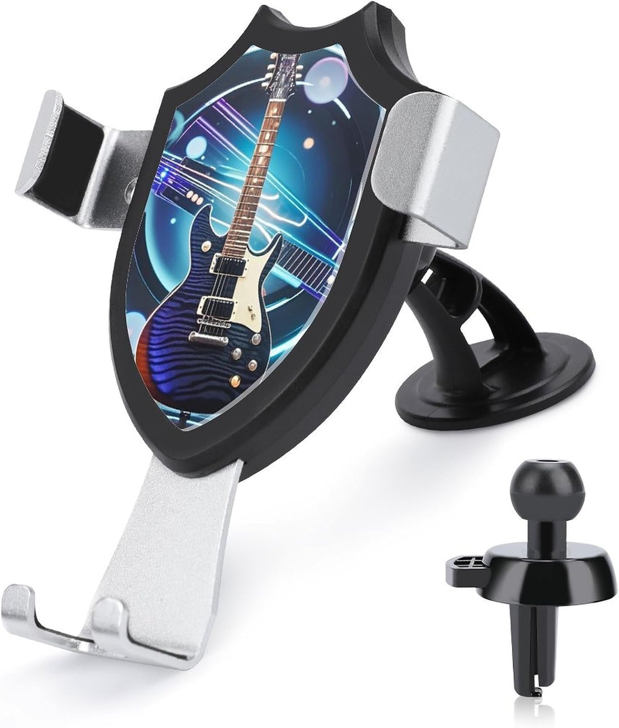 Magic Electric Guitar Car Phone Holder Mount with Metal Hook Clip