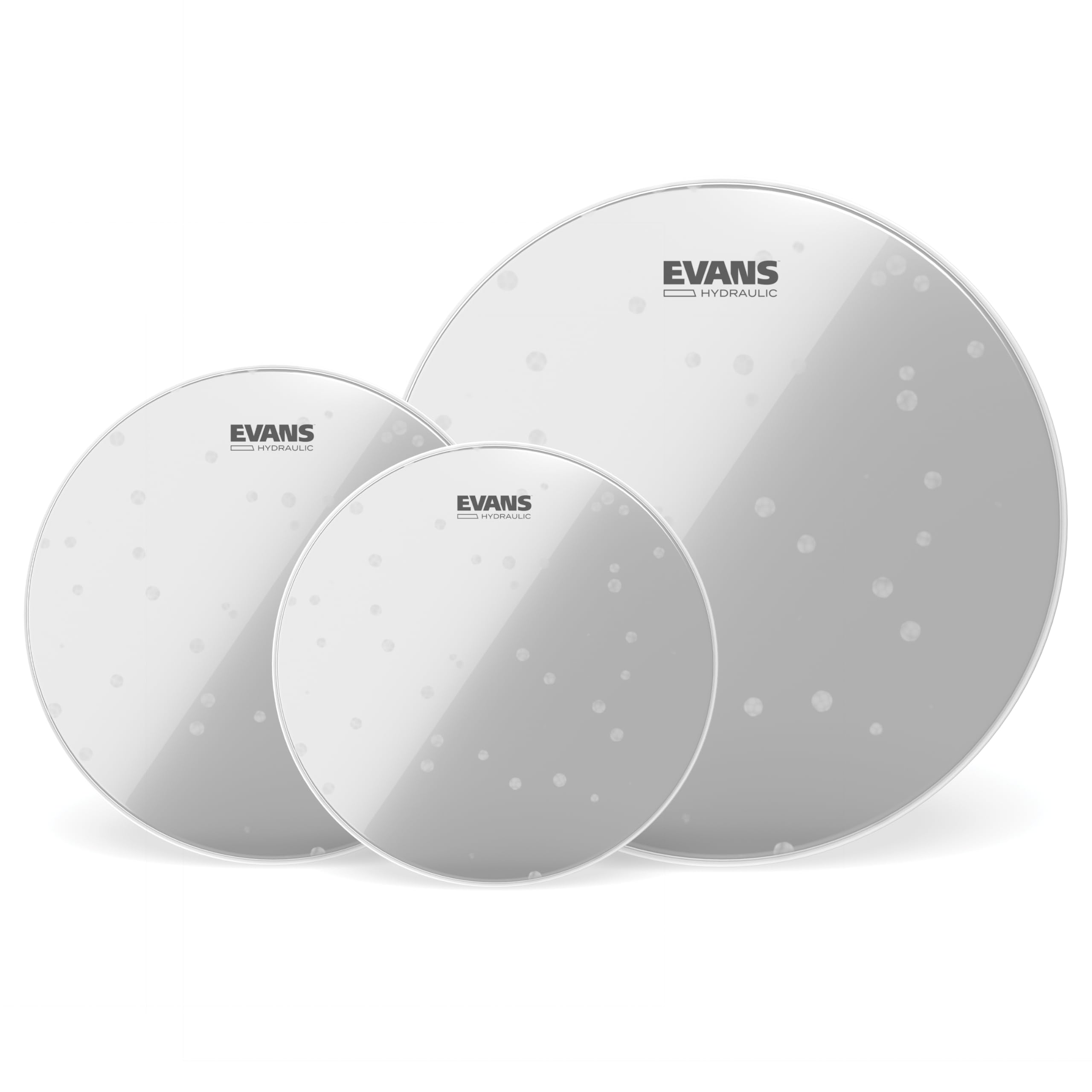 Evans ETP-HYDGL-S Confezione da 3 Pelli Idrauliche per Tom Rispettivamente di 12", 13" e 16 Standard, Trasparente