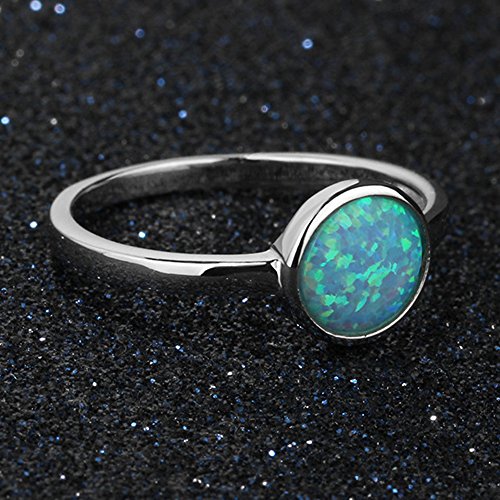 Jude Jewelers Blue Fire Opal Solitaire Wedding Engagement Anniversary Classical Simple Plain Ring3