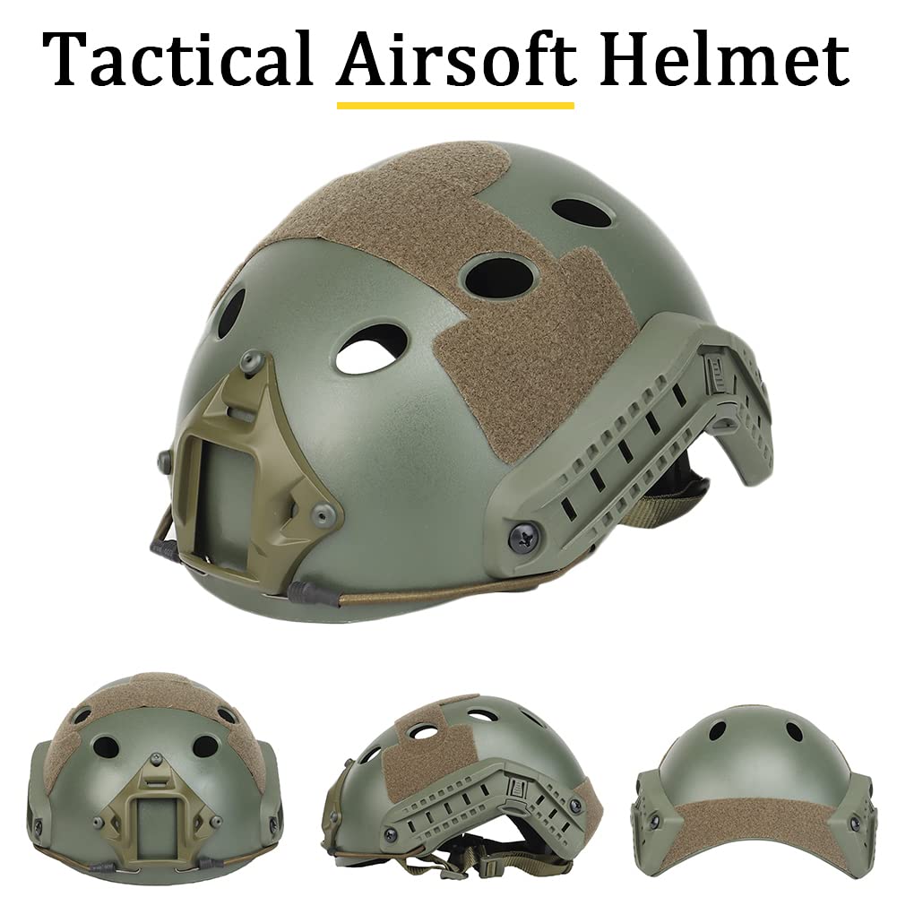 Zestaw hełmu i zestawu słuchawkowego z redukcją szumów, Z goglami, Latarka, Pokrowiec na hełm, Światła błyskowe, Balaclava, Do gier Bbs, Paintball, strzelanie CBQ, polowanie