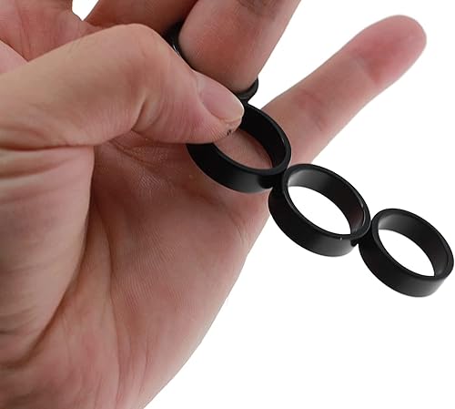 Miniatura 3 de Negro Fuerte Magic PK Anillo Moneda Trucos de Magia Accesorios Decoración de Dedo Anillo de Mago Ilusión Gimmick Accesorios (0.709 in) (0.787 in)