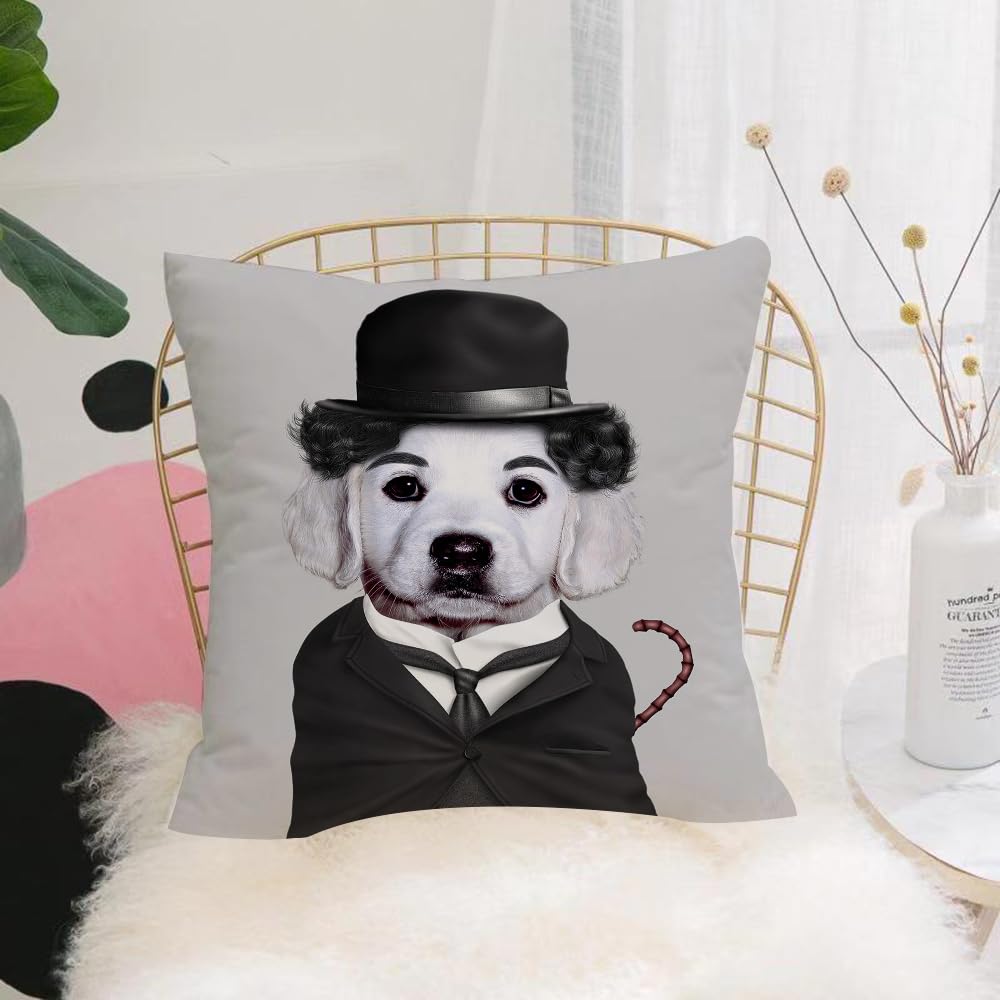 HYOSXW Cushion Cover,Throw Pillow Case Home Decorative for Living Room Bedroom Sofa Chair 16X16 Inch,Portrait of a labrador dog in a man's business suit,Pillowcase 40X40cm