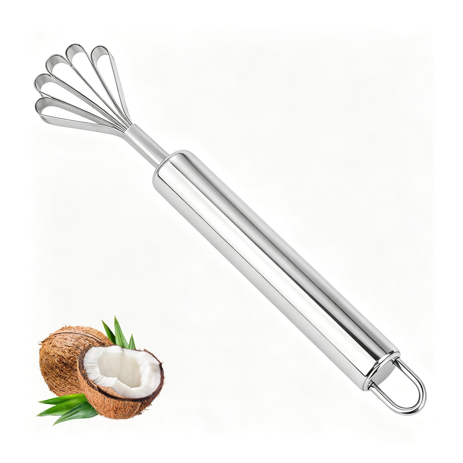 Kokosnuss Schaber aus Edelstahl, Coconut Grater Scraper, Manueller Kokosraspeler, Kokosnuss Reibe für Frisches Kokosfleisch, Robuster Küchenhelfer Küche, Haushalt & Wohnen