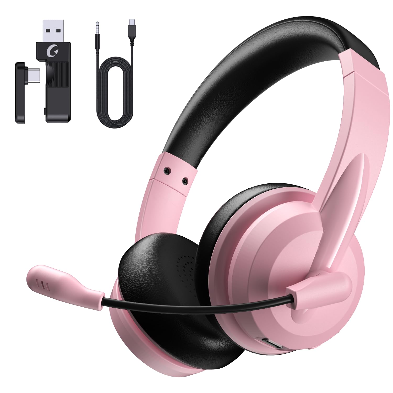 AOC Wireless Headset with Mic for Work, AI Noise Cancelling, Bluetooth