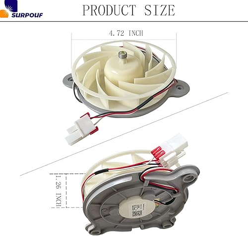 Miniatura 2 de SURPOUF DA31-00287B se adapta al motor del ventilador del evaporador del refrigerador compatible con el refrigerador Samsung reemplaza 3954921