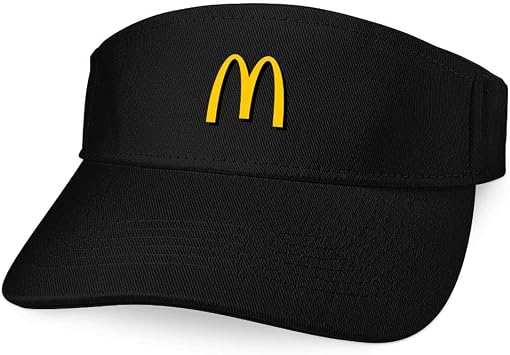 mcdonmerch Mcd*on%alds Logo Men Women Unisex Summer Sport Sun Visor Hats Ball Caps Empty Top Baseball Tennis Sun Hat Visor Work Hats for Adult Black