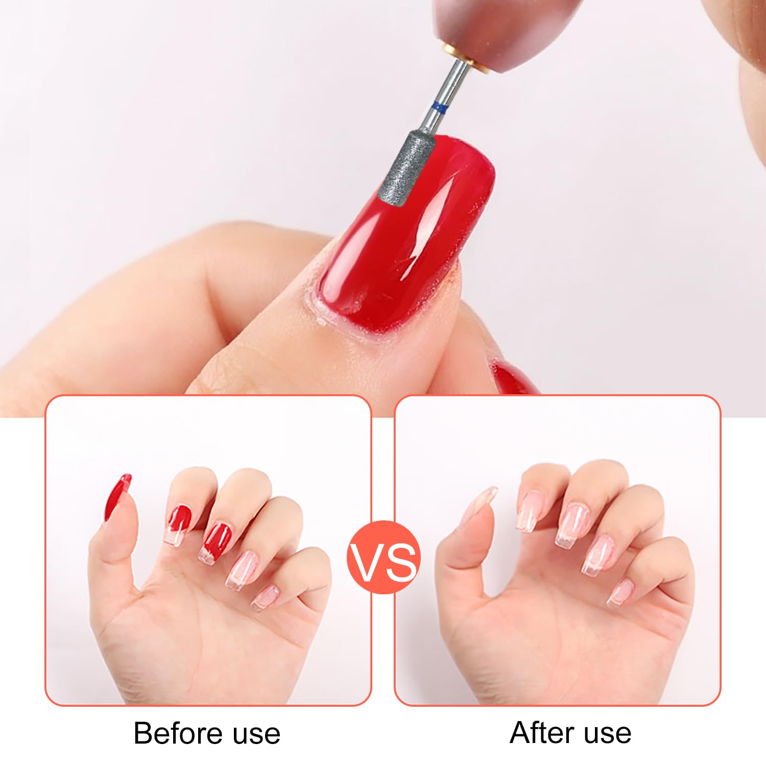 GeekerChip Broca Manicura,10 Piezas Fresas para Torno Manicura,Profesional Brocas para Uñas,Accesorio de Manicura para Quitar Gel,Acrílico,Cutícula