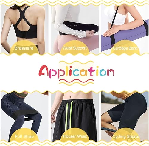 Miniatura 6 de SmiLife Banda elástica de agarre de silicona, agarre elástico antideslizante para coser, 2 pulgadas x 6 yardas, color negro