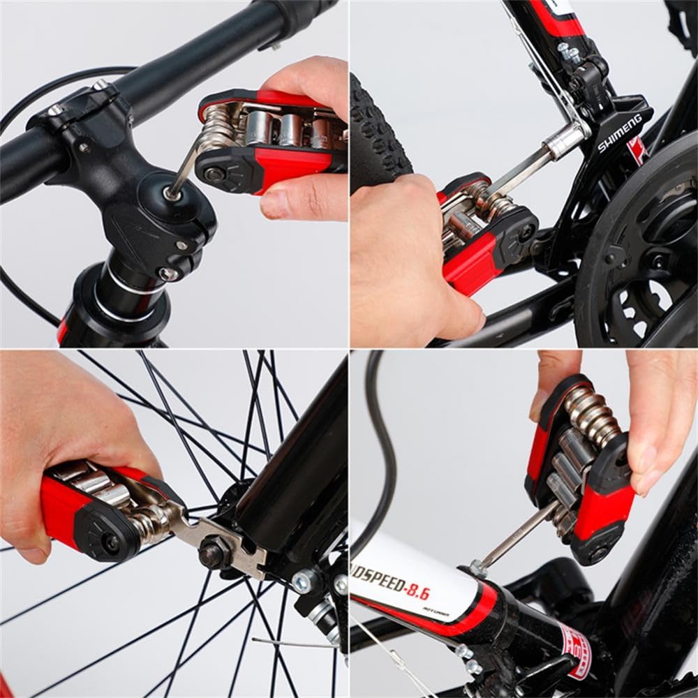 16 in 1 MTB Maintenance Tool Road Bike Spoke Wrench Allen Key Tire Lever Cycling Chain Tools Bicycle Repair Mini Tool Kit