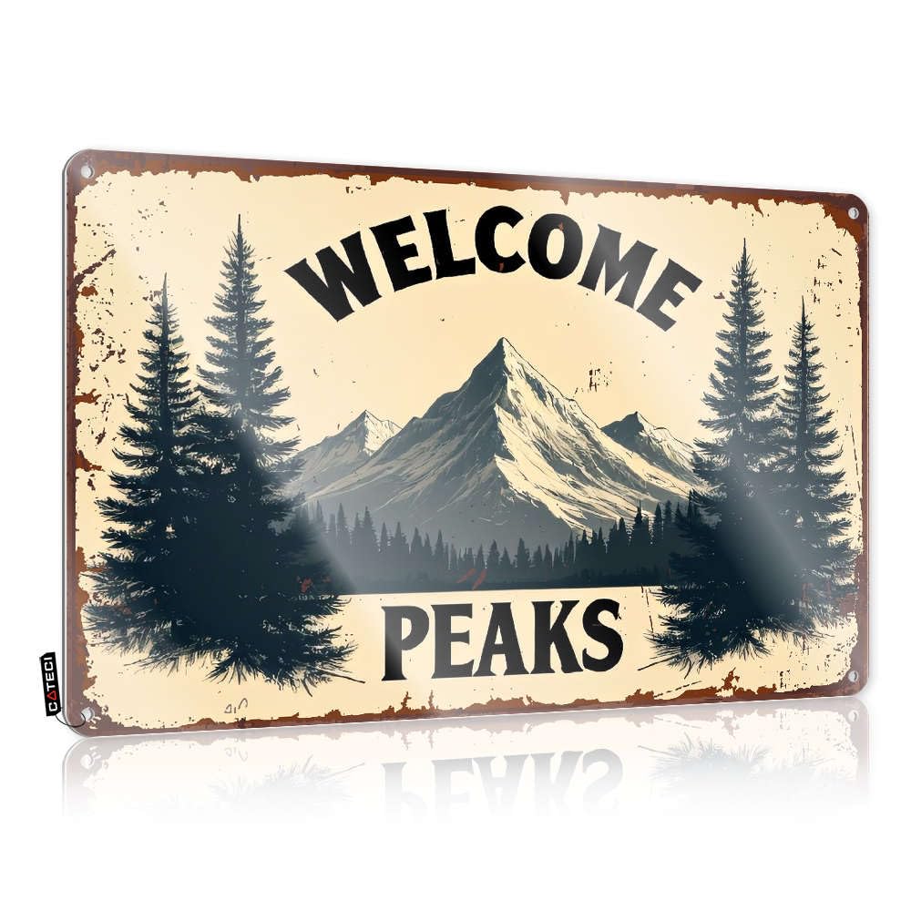 Bar Rules Sign Welcome To Peaks Mountain Range. Tin Sign Mancave Signs And Decor Tin Signs For Bar(30X40CM)