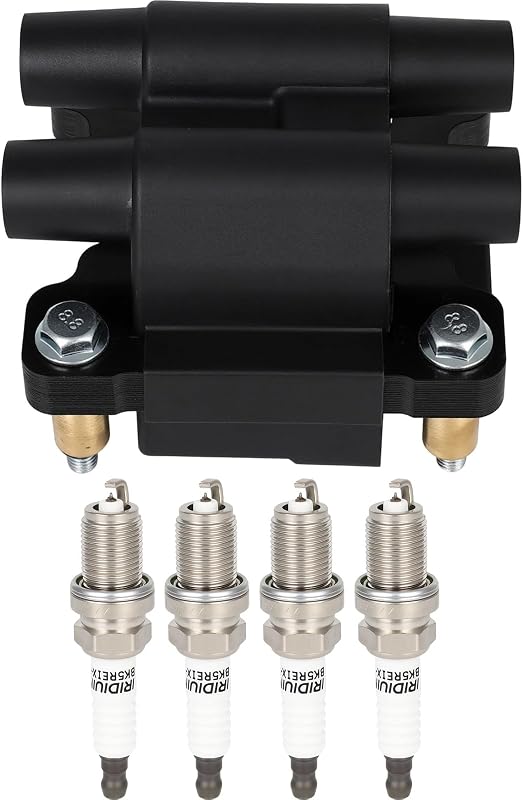 Kit de bobina de ignição ECCPP UF538 com 4 velas de ignição de irídio 7090 para Subaru e Saab – 1 conjunto