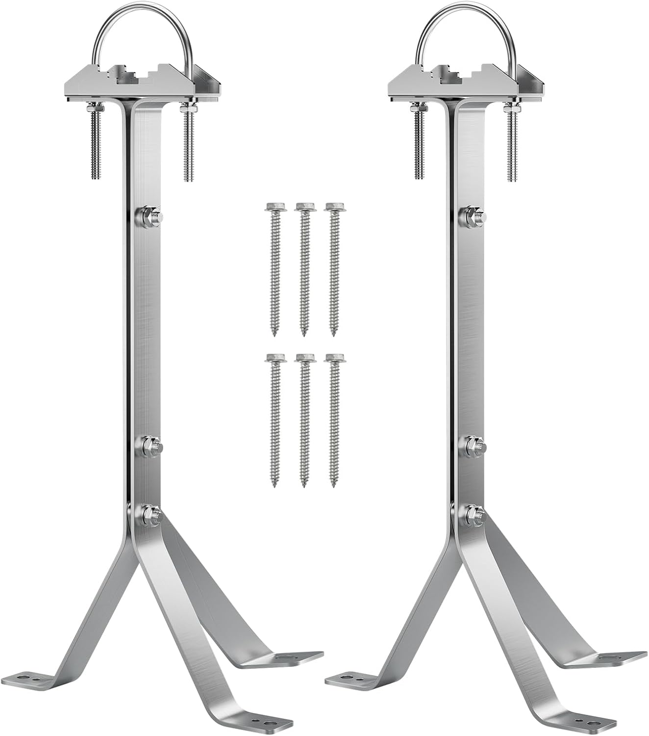 Antenna Mounting Bracket 12 Inch SUS304 Stainless Steel Mast Wall Mount Clamp Windproof Antenna Mount for TV Antenna Mast