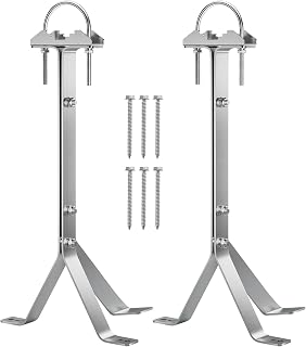16 Inch SUS304 Stainless Steel Mast Wall Mount Clamp - Windproof Antenna Mounting Bracket for TV Mast