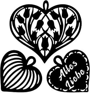 Ideen mit Herz Stanzschablonen, Herz-Anhänger Alles Liebe, 3 Stück