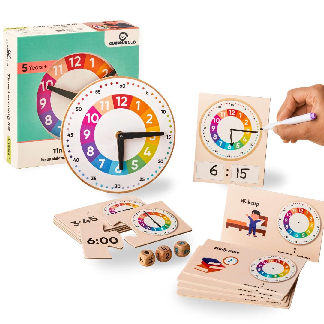 Curious Cub Learning Clock for Kids | Educational Toys for 5+ Year Old | Fun Time Learning Kit | Activity Toys for 6 Year Old Boys, Girls & Educational Board Games for Kids | Ideal Birthday Gift-picture-28