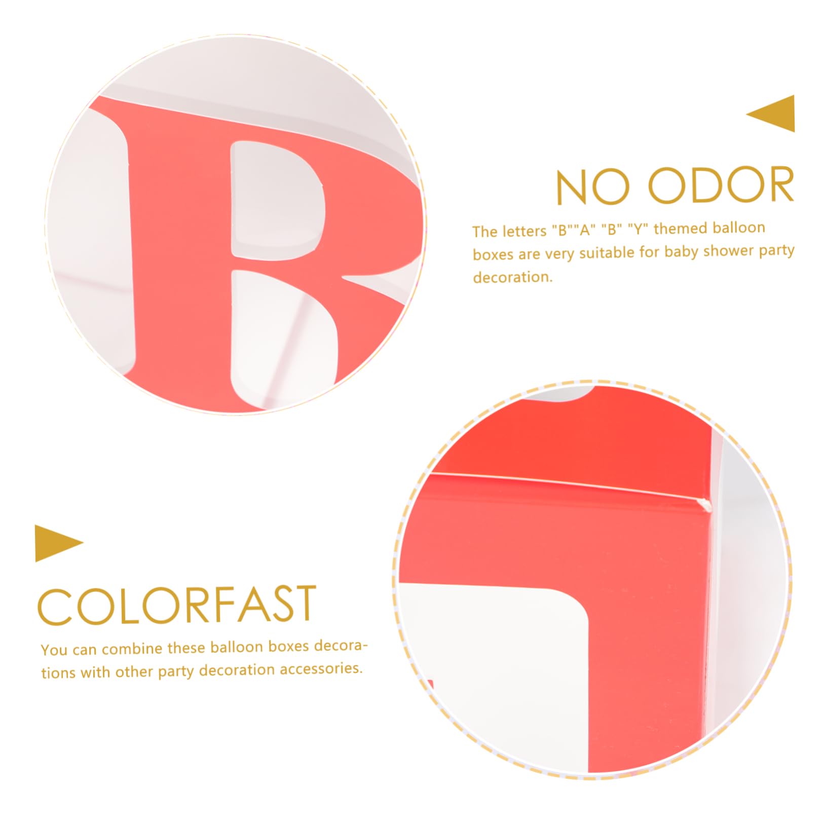 4 Stück Rote Ballonboxen aus Papier und Pvc für Babyparty