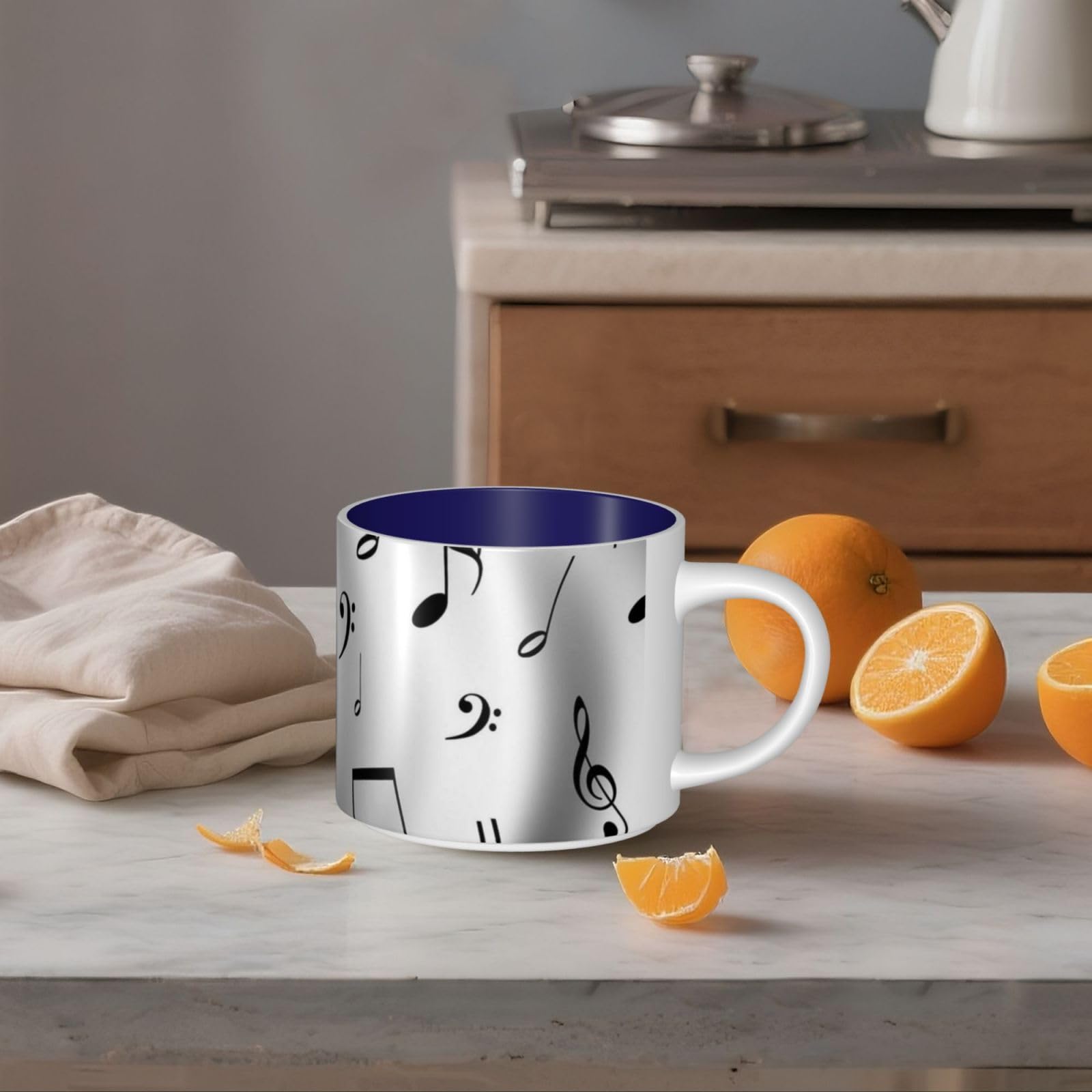 Musica stampata grande capacità tazze in ceramica tazza di caffè