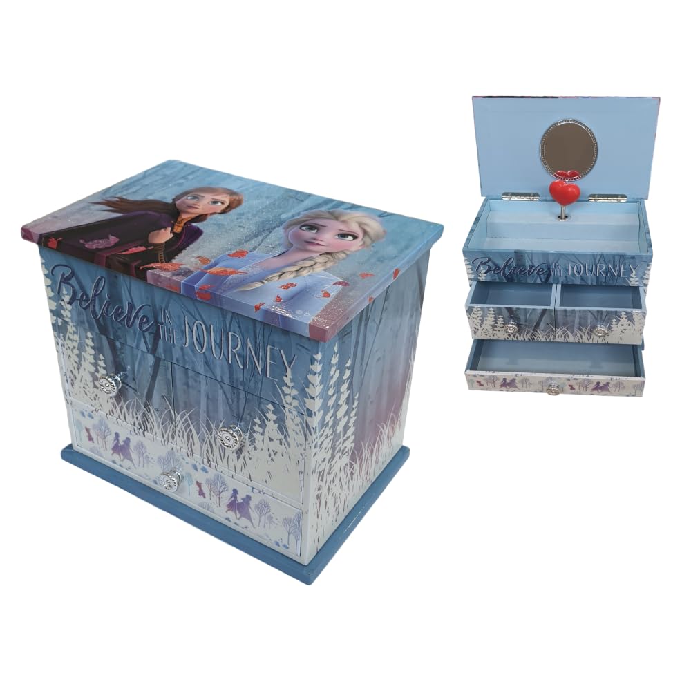 Pudełko na biżuterię z pozytywką Kraina lodu Disney szkatułka na biżuterię szafka muzyczna 6,5 x 14,5 x 11,5 cm