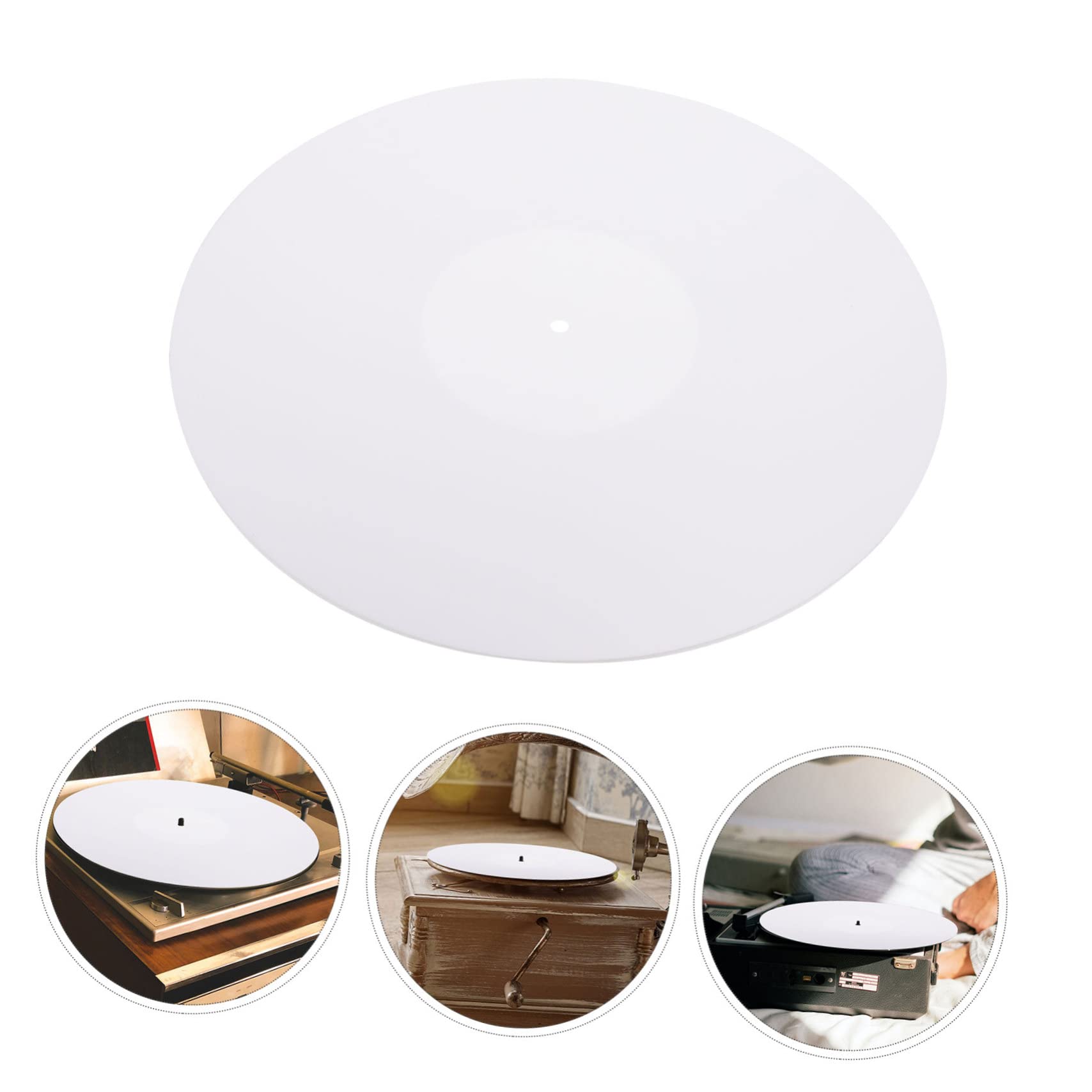 Gatuida 1pezzi Tappetino per Giradischi Acrilico Tappetino per Lettore Audio in Vinile per Dischi Domestici la Registrazione Riduce le Vibrazioni Design Semplice