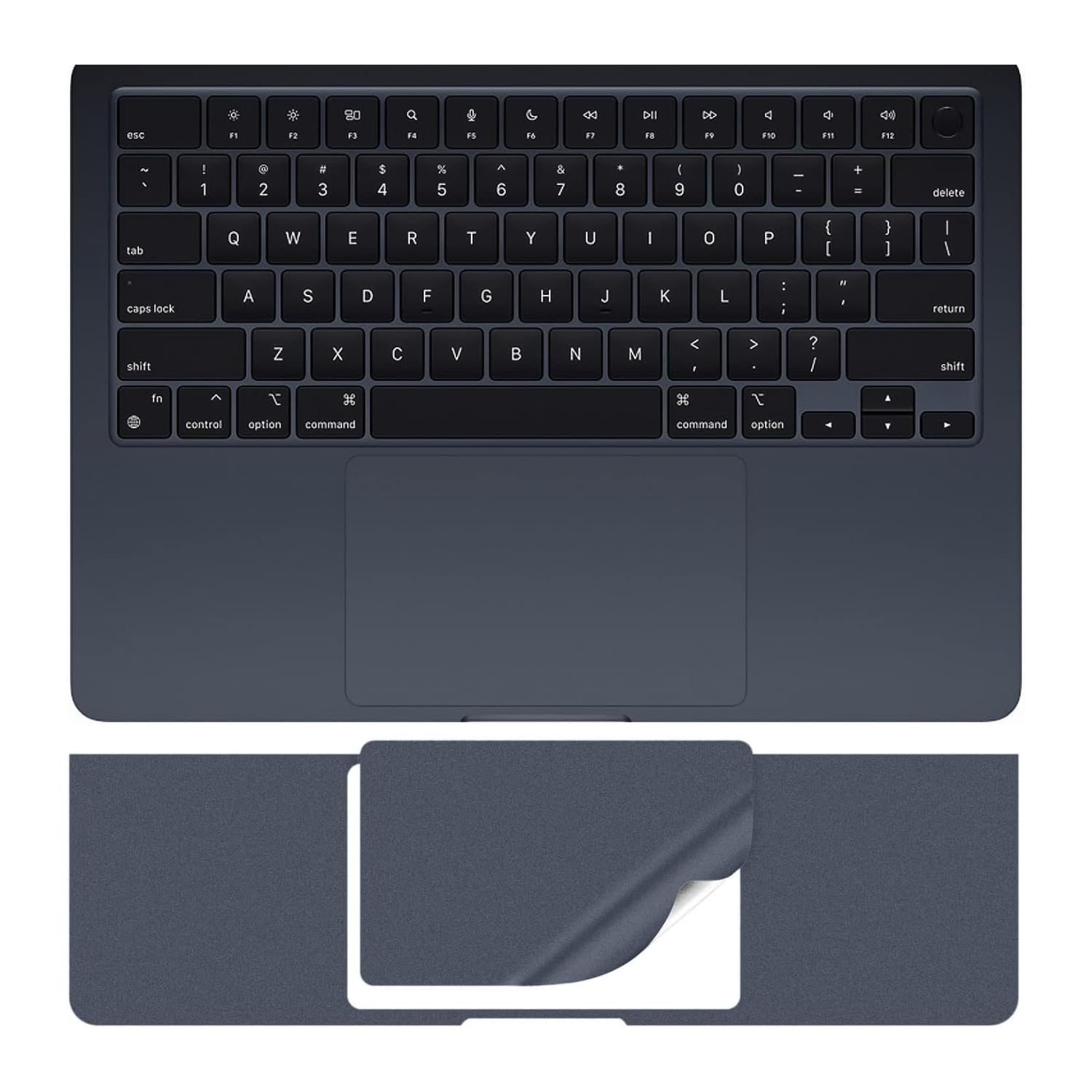 McStorey MacBook Air 13.6 inç A2681 A3113 A3240 A3449 Uyumlu Palm Koruyucu + Trackpad Koruyucu Set, M2 M3 M4 M5 Gece Mavisi