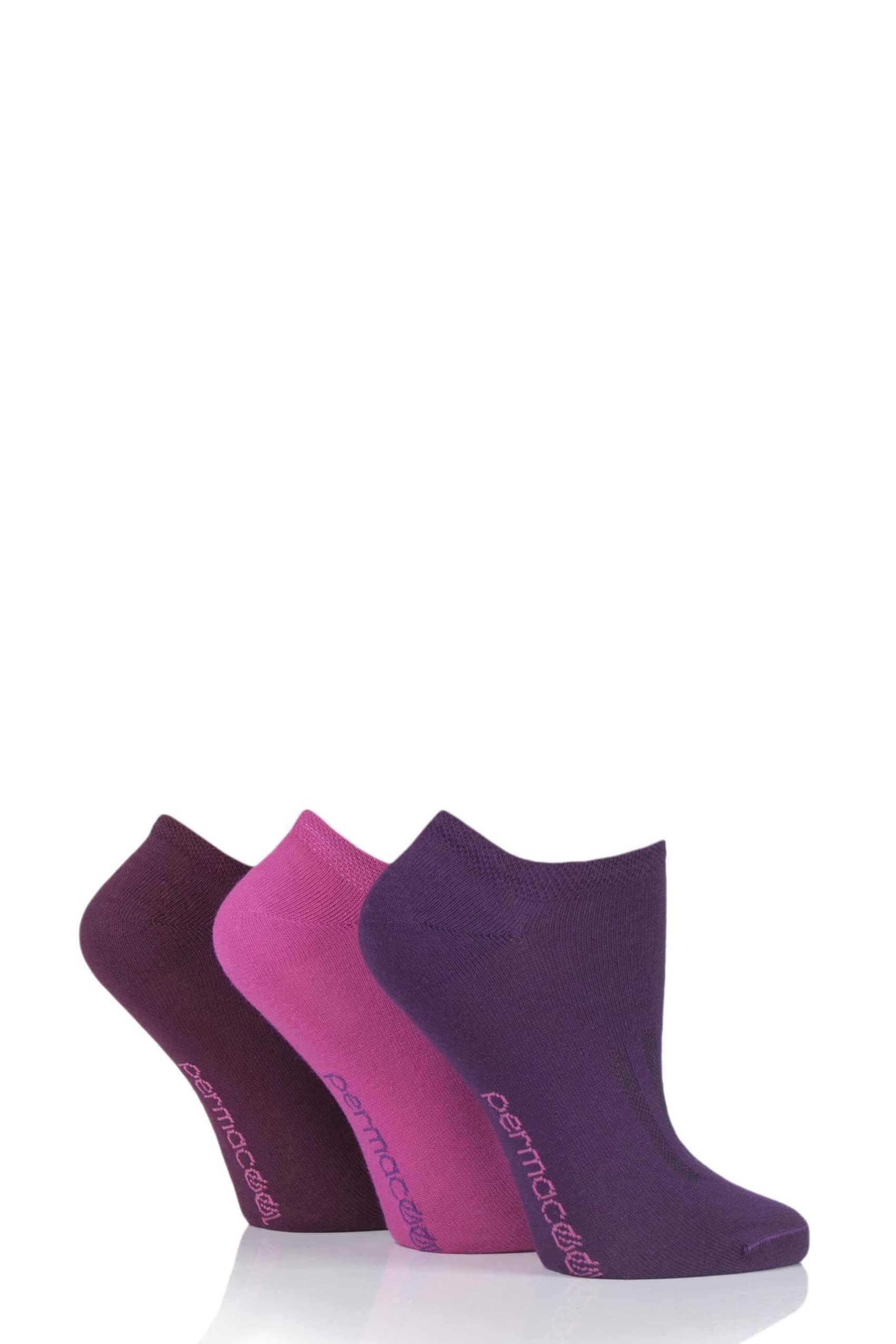 Sockshop Unisex Pink/Purple Permacool Mens And Ladies Evaporation Cooling Trainer Socks Pack Of 3 - 6-8.5