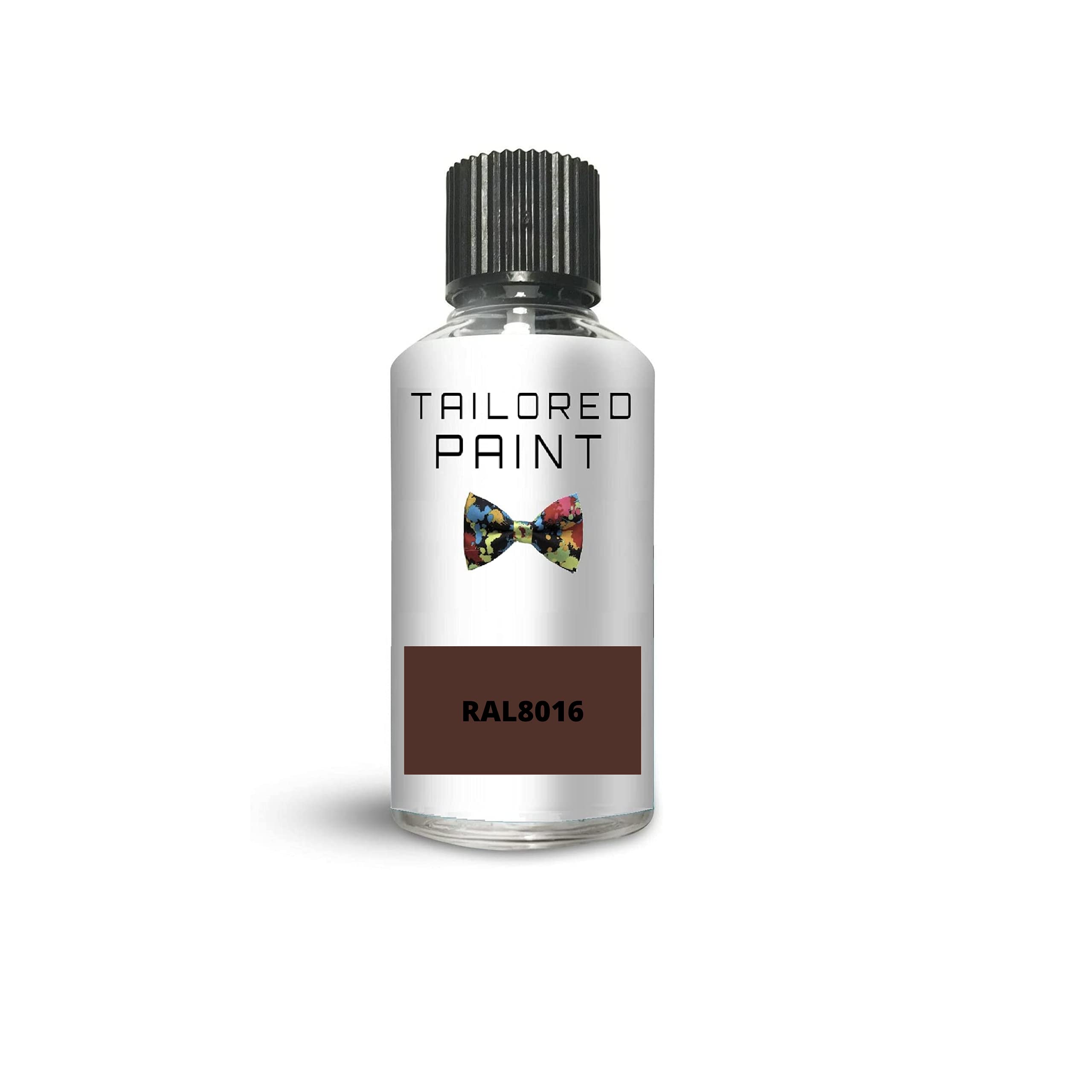 RAL8016 Mahogany Brown Gloss Touch Up Paint with Brush Direct Gloss Paint for Wood, Metal, Plastic, PVC, UPVC, Fascia Soffit Furniture Boards - Indoor & Outdoor