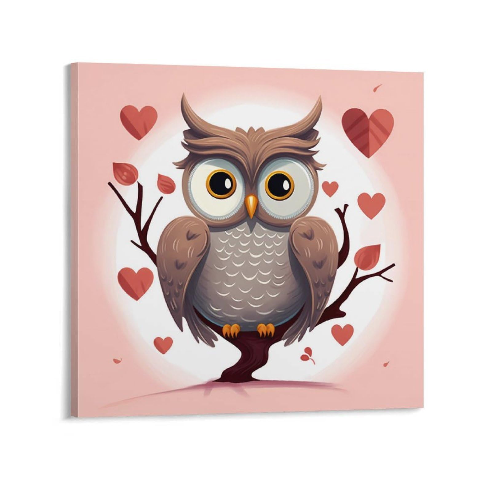 Owl Lover1 Canvas Wall Art for Bedroom 12x12inch(30x30cm) Canvas Prints Artwork for Walls Modern Picture Artwork Painting for Living Room Aesthetic Wall Paintings for Bathroom Kitchen Office Decor