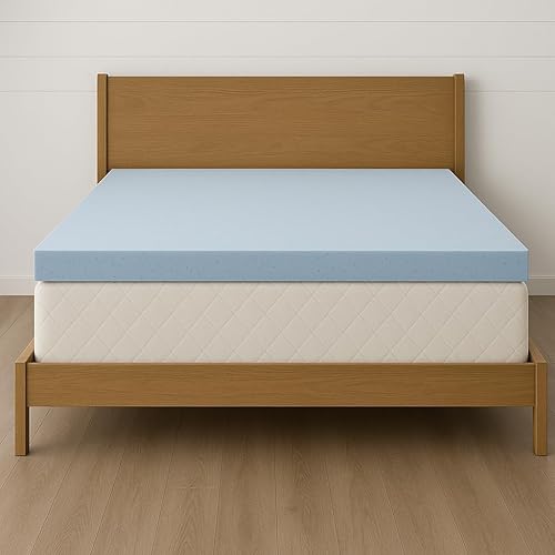 Miniatura 2 de LOUNJ Cubrecolchón de espuma viscoelástica de gel California King, 2 pulgadas de enfriamiento para aliviar el dolor de espalda y soporte de presión,