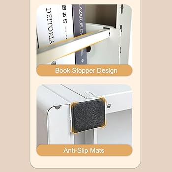 Amazon.co.jp: 白い本棚、調節可能な収納棚付き3段本棚、自立型