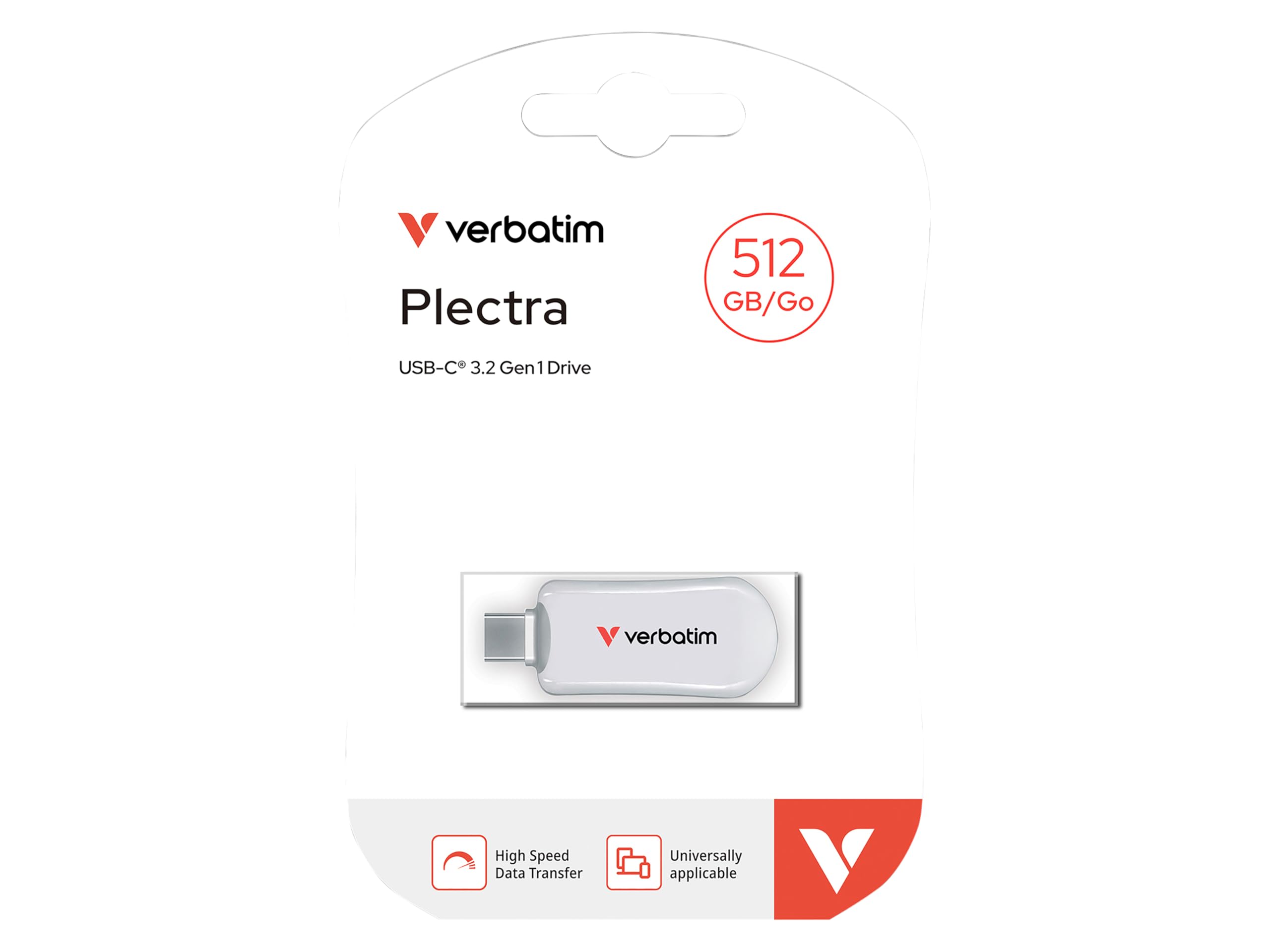 Verbatim Plectra 30231 - Unità flash USB-C, 512 GB, colore: Bianco