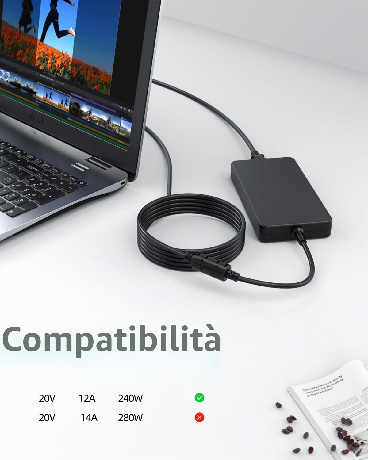 Superer 240W 230W 180W Caricatore Compatibile con MSI Stealth GS66 | Pulse GL76 GL66 Katana GF66 GF76 Creator 15 17 Crosshair 16 Stealth 14 Studio Caricabatterie per Computer Portatile