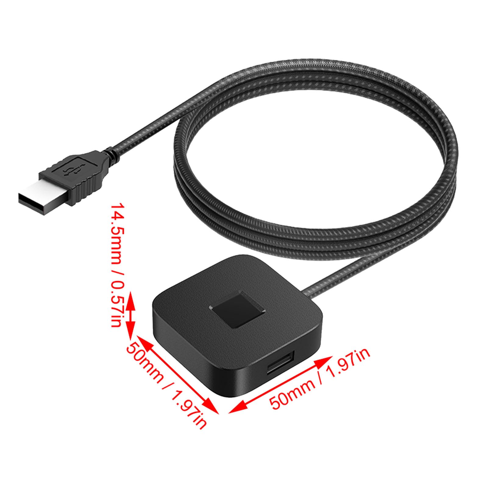 Lector Biométrico de Huellas Dactilares USB Reconocimiento de 360 ​​Grados para 10 11 Dongle de Inicio de Sesión de PC Aleación de Zinc Eficiente 1 Unidad (Black)