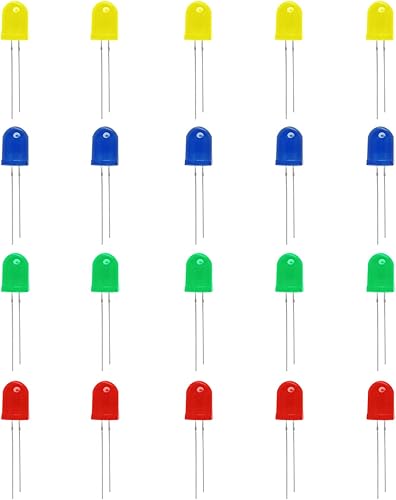 Gikfun - Lámpara LED de diodos emisores de 0.394in, luz difusa F10 redonda LED para Arduino (paquete de 20 unidades) AE1258