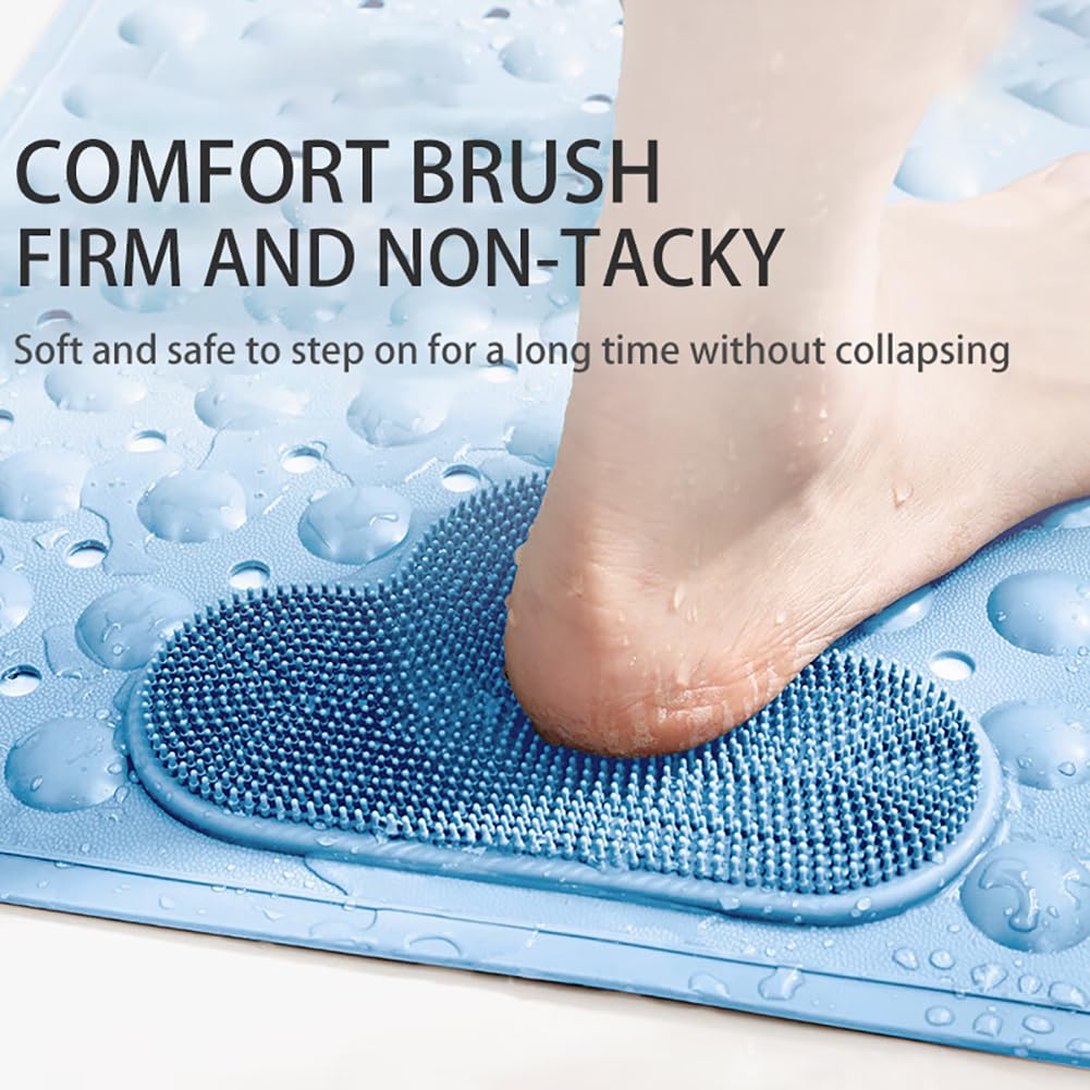 Alfombrilla de baño, Alfombrillas De Bañera Material, Área Masaje Pies(Blue,80x50cm)