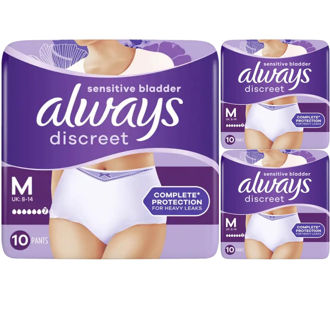 Discreet Inkontinenz Pants Plus M Binden Pads Damenbinden 10 STÜCK x 3 Packungen