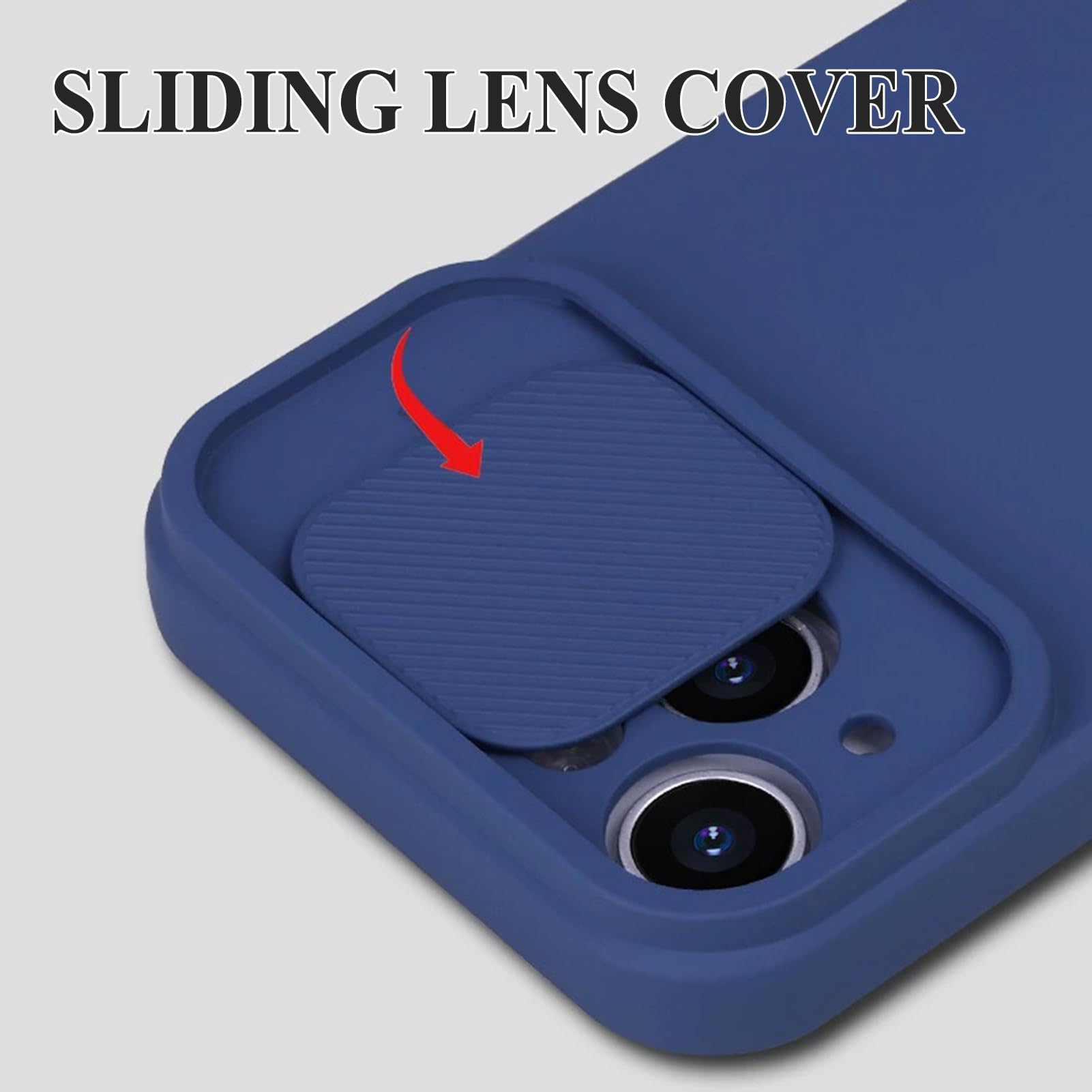 HAZARA Funda para iPhone 15 Pro Max/15 Plus/15 Pro/15,Cubierta De Protección De Lente Deslizante Funda De Silicona Líquida Ultrafina Caso,Naranja,15
