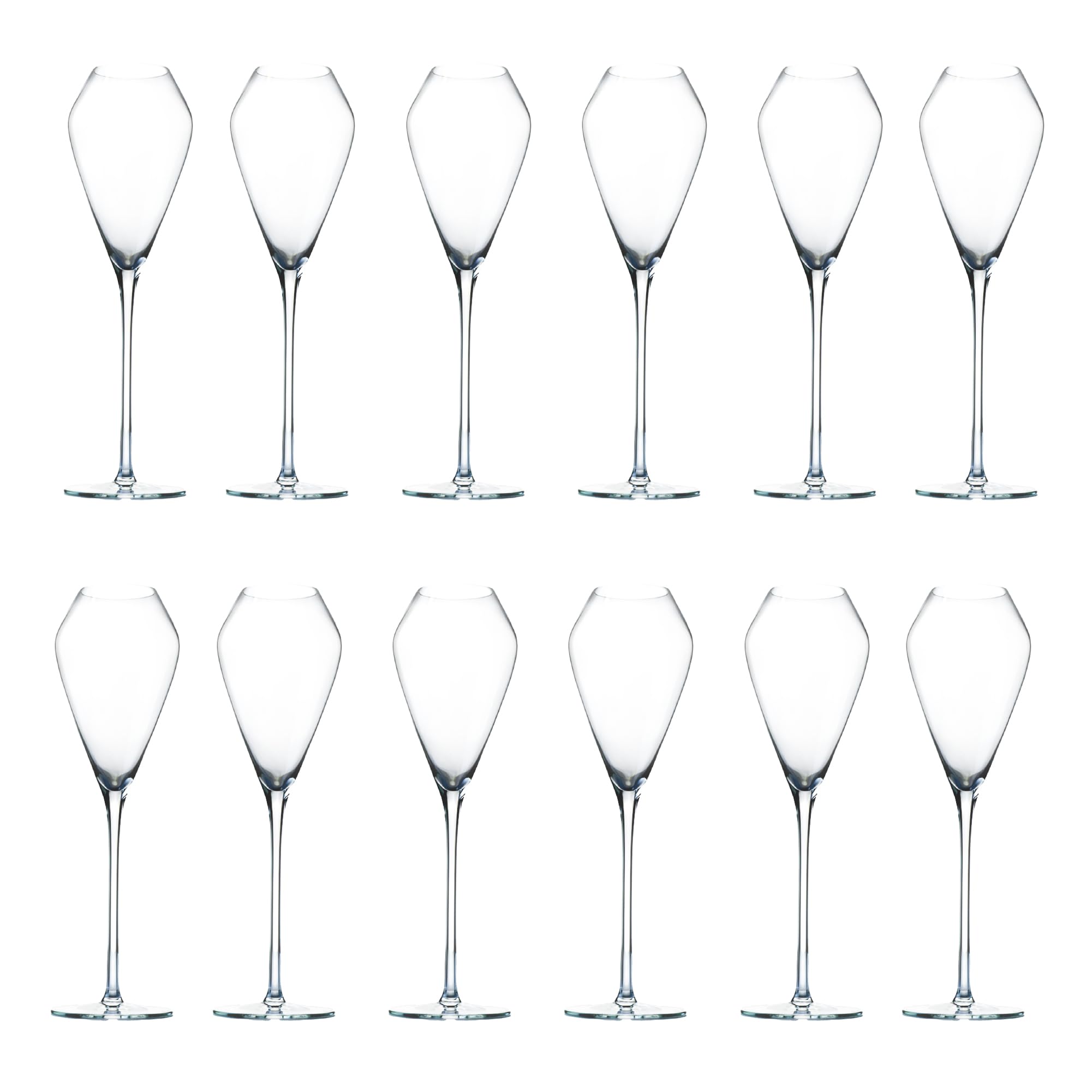 Katie Jayne Signature 285ml 'Tulip' Champagne Flutes Set of 12 (3 Boxes) | Mouth-Blown Glassware Set for Prosecco & Cocktails | Flute Glasses for Weddings & Home Bars | Gift-Boxed Drinking Glasses