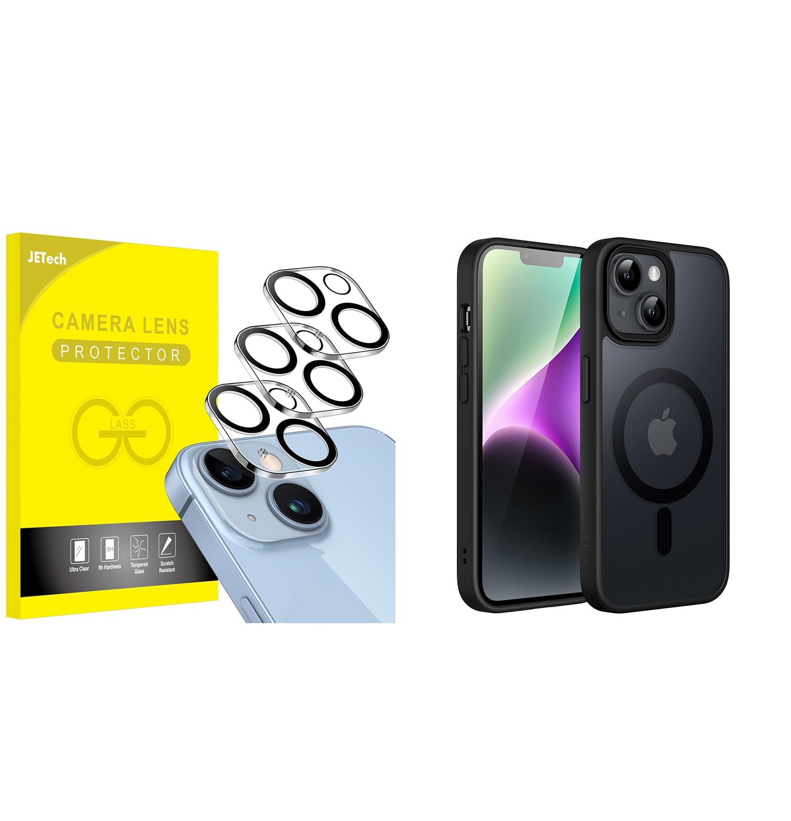 JETech for iPhone 14 and iPhone 14 Plus Camera Lens Protector and iPhone 14 Magnetic Case…