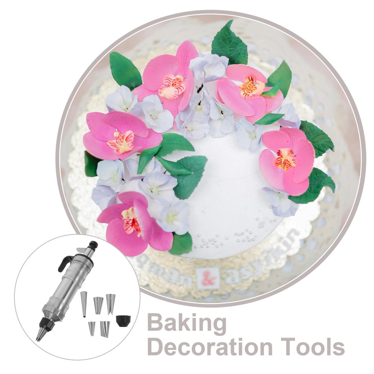 Edelstahl Kuchenspritze für Torten und Cupcake Dekoration Ergonomischer Griff Praktisches Backzubehör für Zuhause und Backen