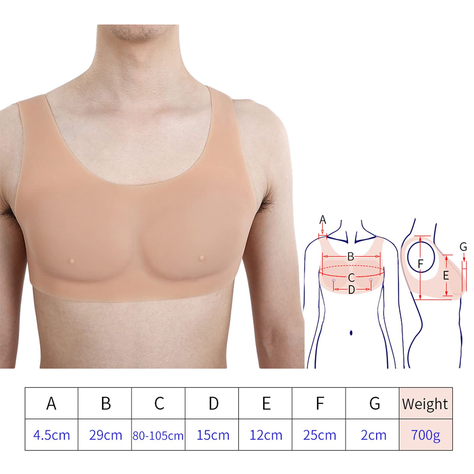 シリコーン筋肉胸現実的な偽の腹筋腹トップシミュレーション胸筋ハロウィン小道具 Amazon.co.jp: シリコーン筋肉スーツ偽の胸筋シェイパー現実的な
