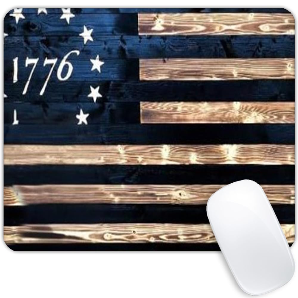 1776 Vintage American Flag Mouse pad Customized Mousepad Non-Slip Rubber Base Mouse Pads for Computers Laptop Office Desk