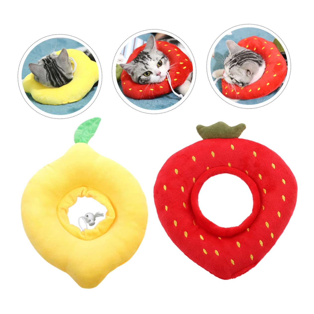 FRCOLOR 6 Piezas círculo de Elizabeth Cono de cirugía para Perros Collar de recuperación para Mascotas Collar de Gato Protector de Cuello de Gato limón Suministros de Mascotas