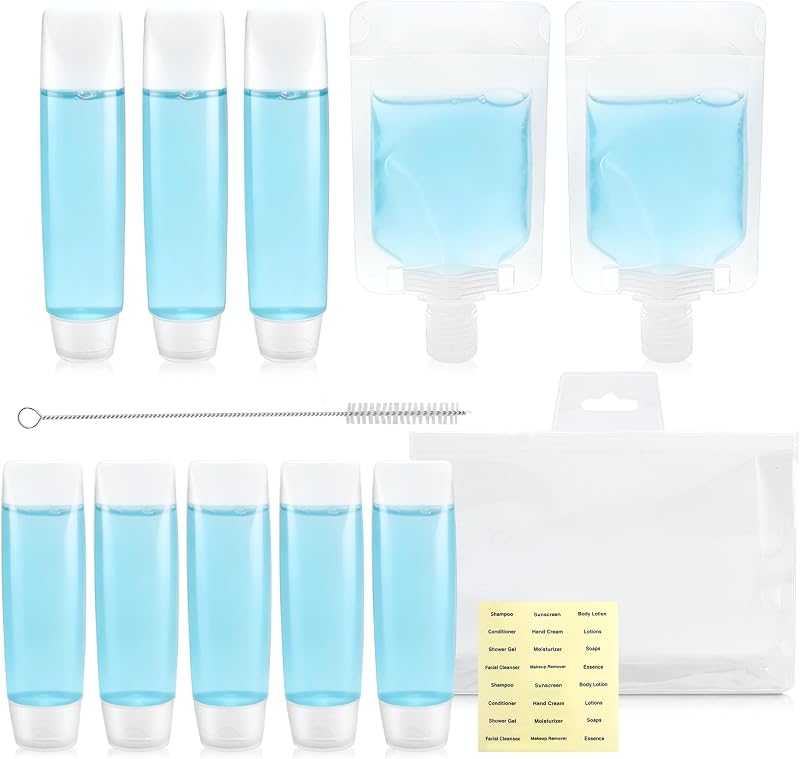 Kit ConvToCarr com Frascos Recarregáveis para Viagem e Necessaire, 13 unidades